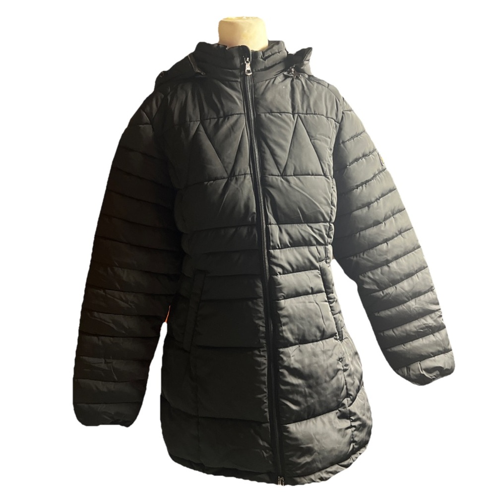 Aspire Women's size XL black hooded  pockets zip-up puffer Jacket